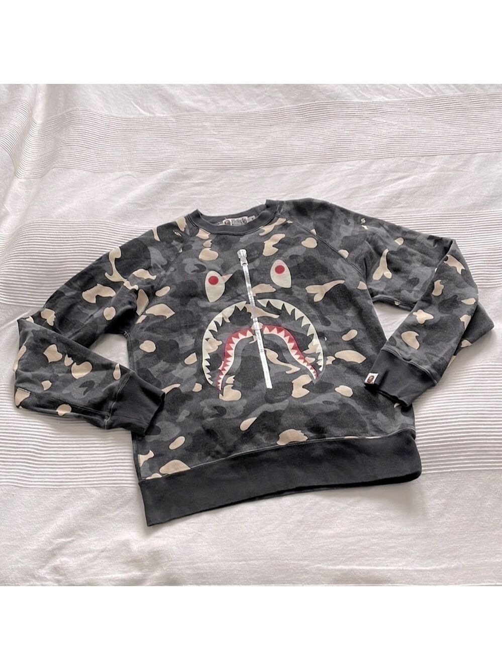 Bape Tiger Shark Glow In The Dark Crewneck Sweatshirt Size Medium